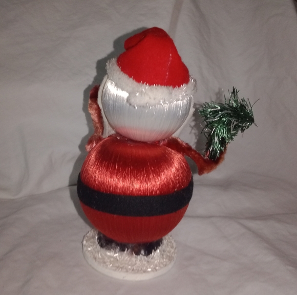 Mid Century Modern Christmas Japan Silk Ball Santa With Original Sticker MCM - Picture 5 of 7